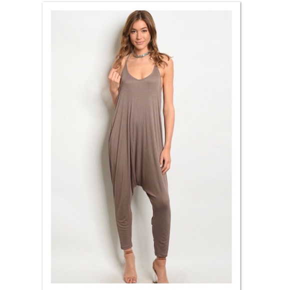 boutique Pants - {$ FIRM} {1 left}  {HP} Oversized Ribbed Jumpsuit